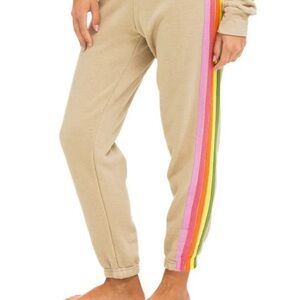 Aviator Nation Woman’s Classic 5-Stripe Joggers Sz Small